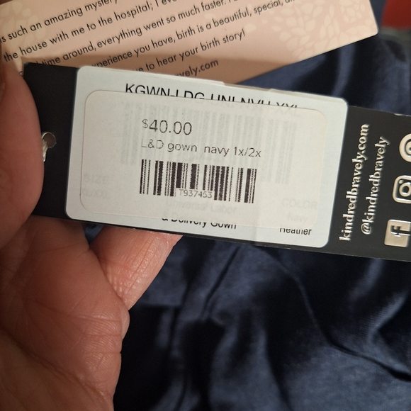 Kindred Bravely Universal Labor & Delivery Gown in Navy Heather NWT - Picture 10 of 10